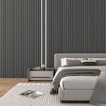 Panou riflat acustic gri antracit, 280x100x1.3 cm